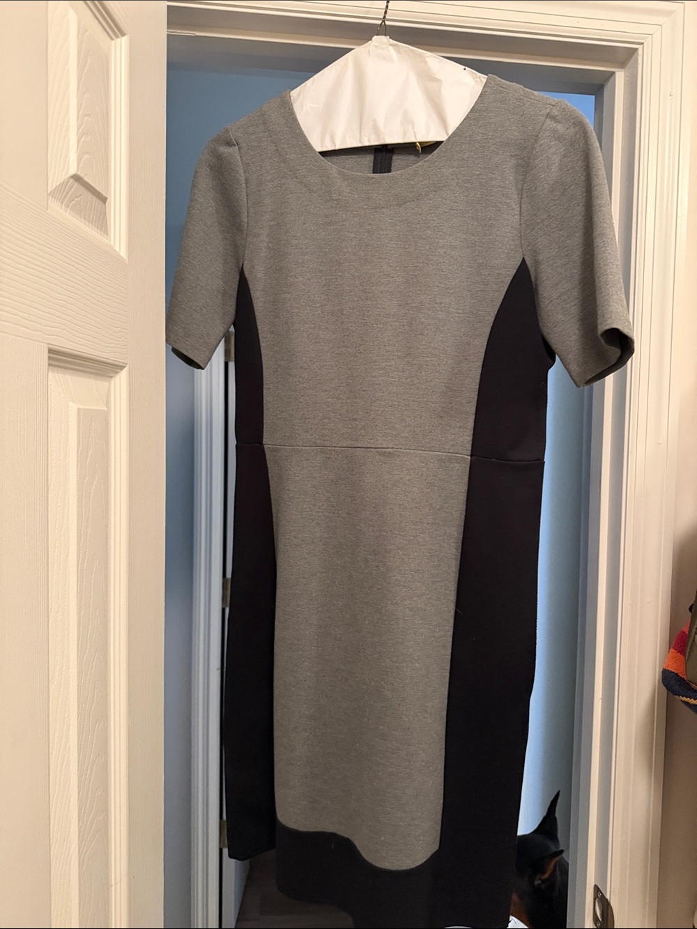 J. Crew Classic Grey and Black Colorblock Sheath Dress
